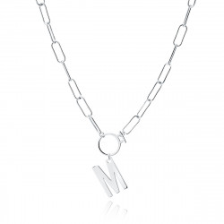 Colier argint cu initiala litera M DiAmanti LZ0005NR_M-DIA (Argint 925‰ 6,2 g.)